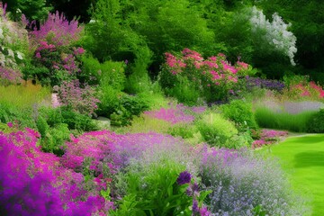Obraz premium flowering summer garden - generative ai 