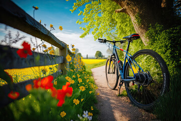 Bicycle in the field