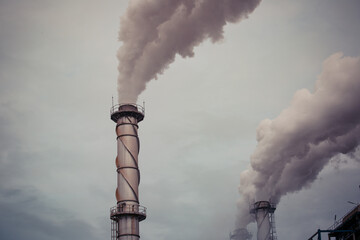 Multiple biomass power plant from cane pulp destroys smokestacks
