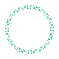 leaf green circular border round floral graphic design vector illustration eps