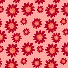 Fototapeta na wymiar Hand drawn floral seamless pattern vector illustration.Garden flower, plants, botanical, seamless vector design for fashion, fabric, wallpaper.