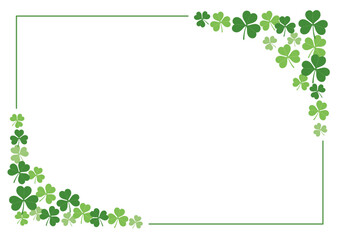 Vector Rectangle Clover Frame Illustration For St. Patrick’s Day Isolated On a White Background With Text Space.
