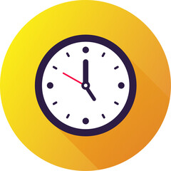 Clock icon in flat design style. Analog time signs illustration.