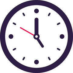 Clock icon in flat design style. Analog time signs illustration.