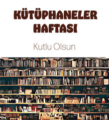 Kütüphaneler Haftası template design. Text translate: Libraries Week
