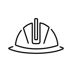 construction helmet icon on white background, vector illustration.