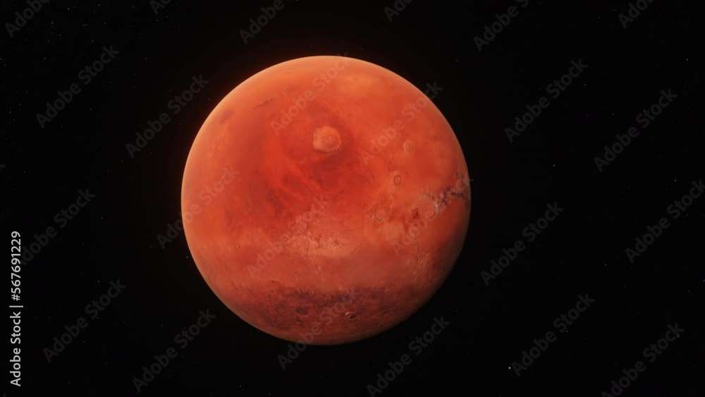 Wall mural concept 7-u1 view of the realistic planet mars with atmosphere and stars.