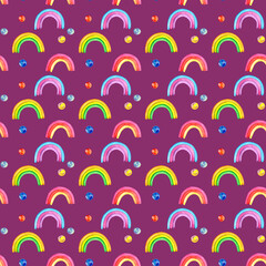 seamless pattern with rainbow
