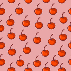 red cherries illustration  pattern design