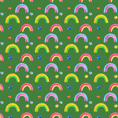seamless pattern with rainbows