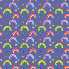seamless pattern with colorful rainbow
