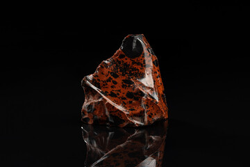 Mahogany Obsidian Uncut Gem Stone on Black