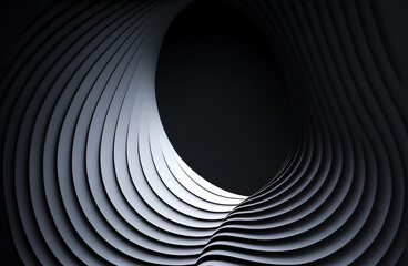 Technology abstract black background, smooth lines, geometry. Generative AI