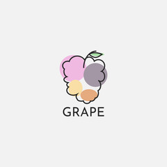A unique grape logo with a minimalistic feel.