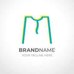 Letter M logo vector design. Idea of a folk vyshyvanka