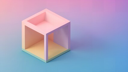 pink cube in colorful background,Generative AI