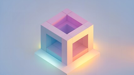 abstract colorful cube on white background,Generative AI