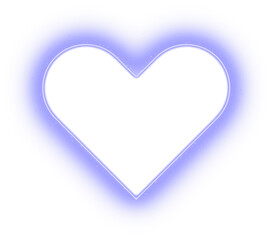 blue glowing heart shape frame 