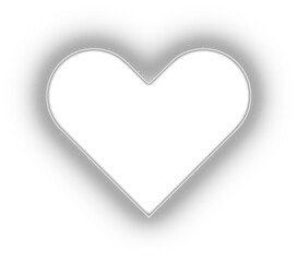 white glowing heart shape frame 