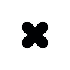 X icon. Simple style danger poster background symbol. X brand logo design element. X t-shirt printing. vector for sticker.