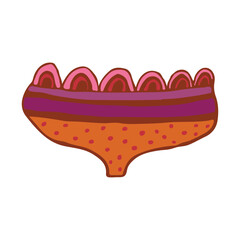 Vintage Colorfu flower isolated on white background. Vector illustration