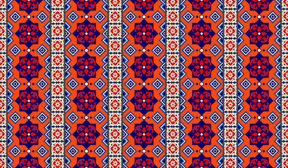 Sindhi Colourful Red Ajrak Pattern, Vector Illustration. Sindhi Red Ajrak Pattern, Vector Illustration.
