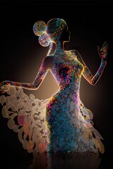 Slinky colourful silhouette made By Artificial intelligence Ai	