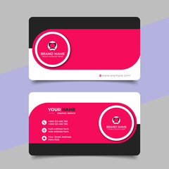 Red modern creative business card and name card horizontal simple clean template vector design
