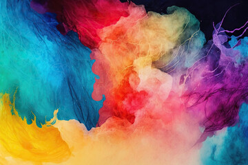 Abstract, colorful background, smoke, drops and 
waves. Color bomb.