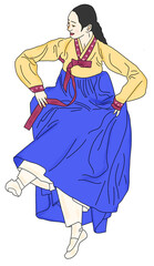 korean traditional dance illustration PNG