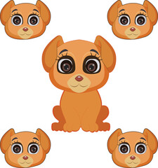 A cute cartoon dog. Vector illustration.