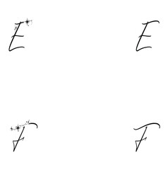 E F Star Alphabet Letter Design	