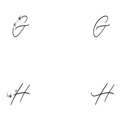 G H Star Alphabet Letter Design	