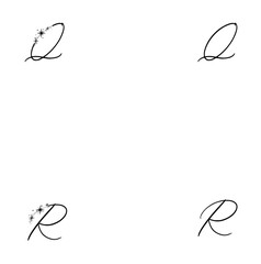 Q R  Star Alphabet Letter Design