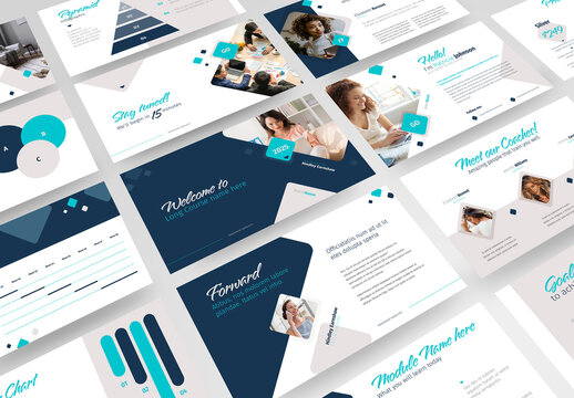 Online Course Presentation for Coaches with Beige and Blue Accents