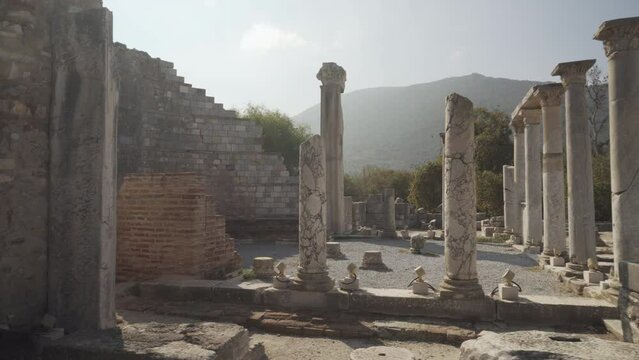 Scenic ruins of the Church of Mary in Ephesus (Efes)