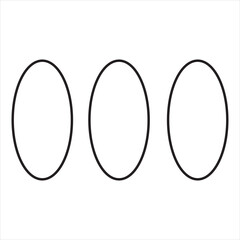 Vector, Image of three eggs, Black and white in color, on a transparent background