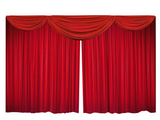 Red curtain element PNG format easy-to-use design elements