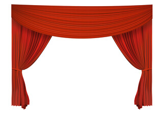 Red curtain element PNG format easy-to-use design elements