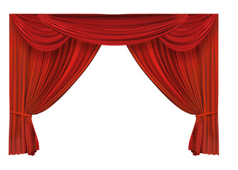Red curtain element PNG format easy-to-use design elements