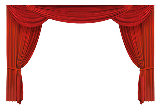 Red curtain element PNG format easy-to-use design elements
