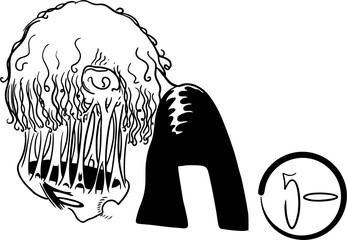 man woman with face falling down taking off vector illustration