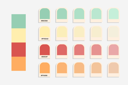 Light blue red orange color palette, colour matching, rgb colors, harmonious compatible color codes