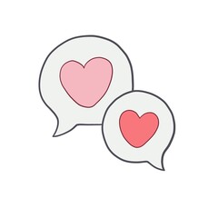 Chat icon with hearts ari illustration