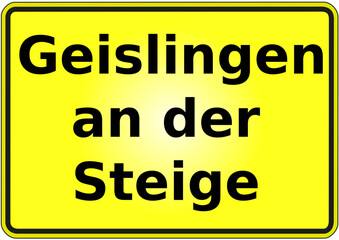 Stadteingangsschild Deutschland Stadt Geislingen an der Steige