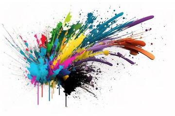 Colorful Ink Splash Generative ai