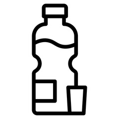 water bottle with water cup line 