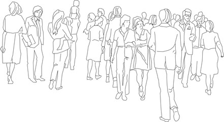 Vector illustration sketch of crowded people