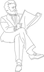 Vector sketch illustration of american president abraham lincohn