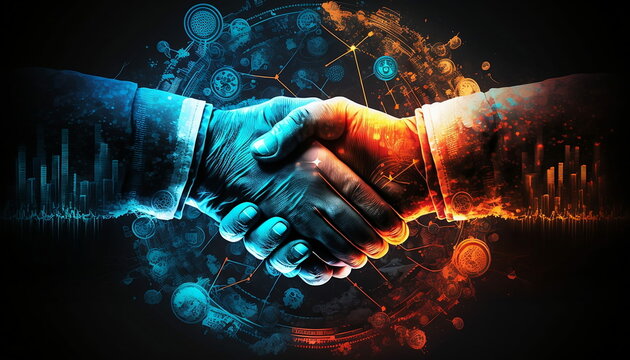 Businessman handshake for teamwork of business merger and acquisition. Successful negotiation, hand shake, two businessman shake hand with partner to celebration partnership.